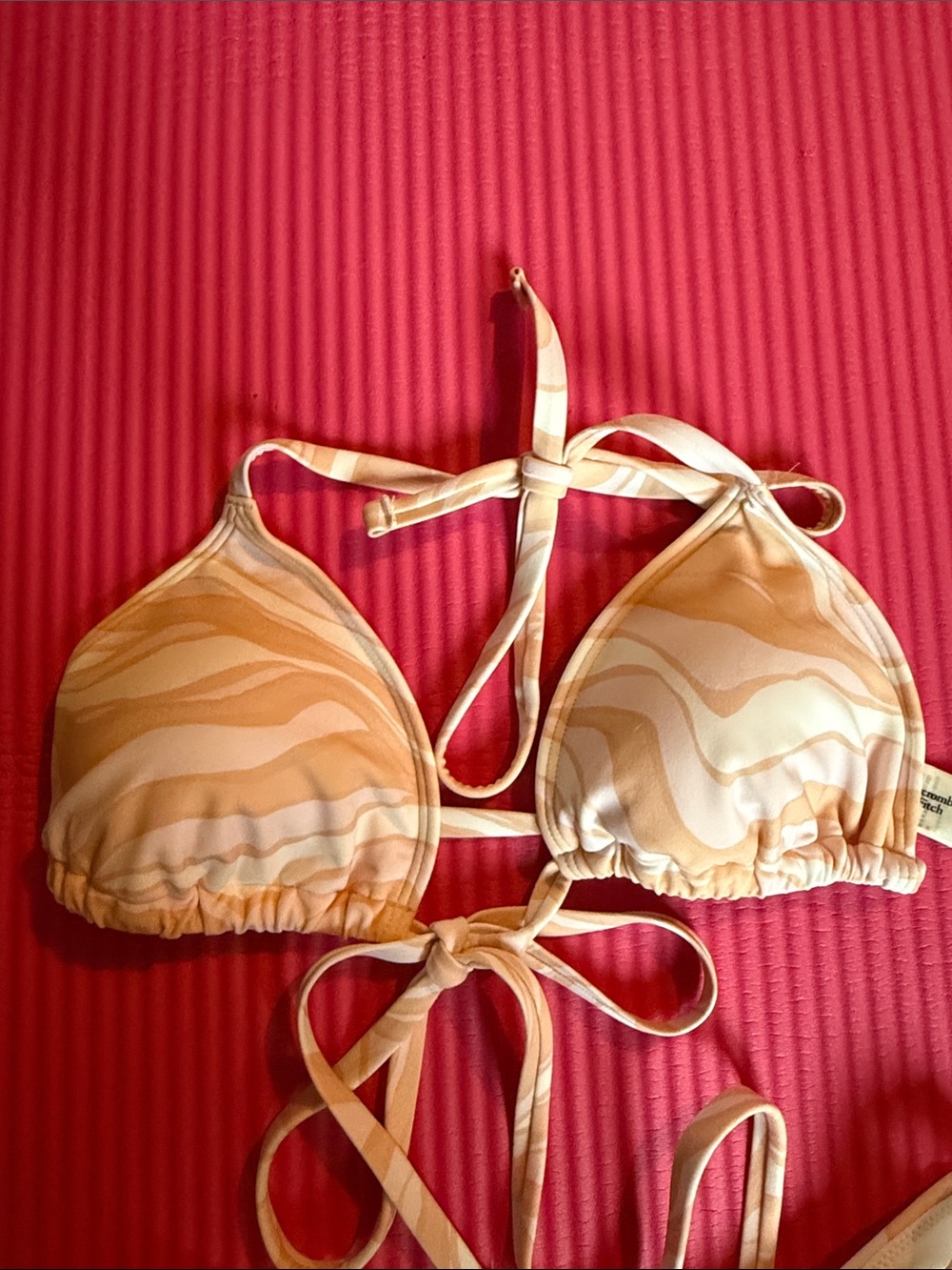 Abercrombie & Fitch Peach Swirl Triangle Bikini Set - Picture 4 of 5